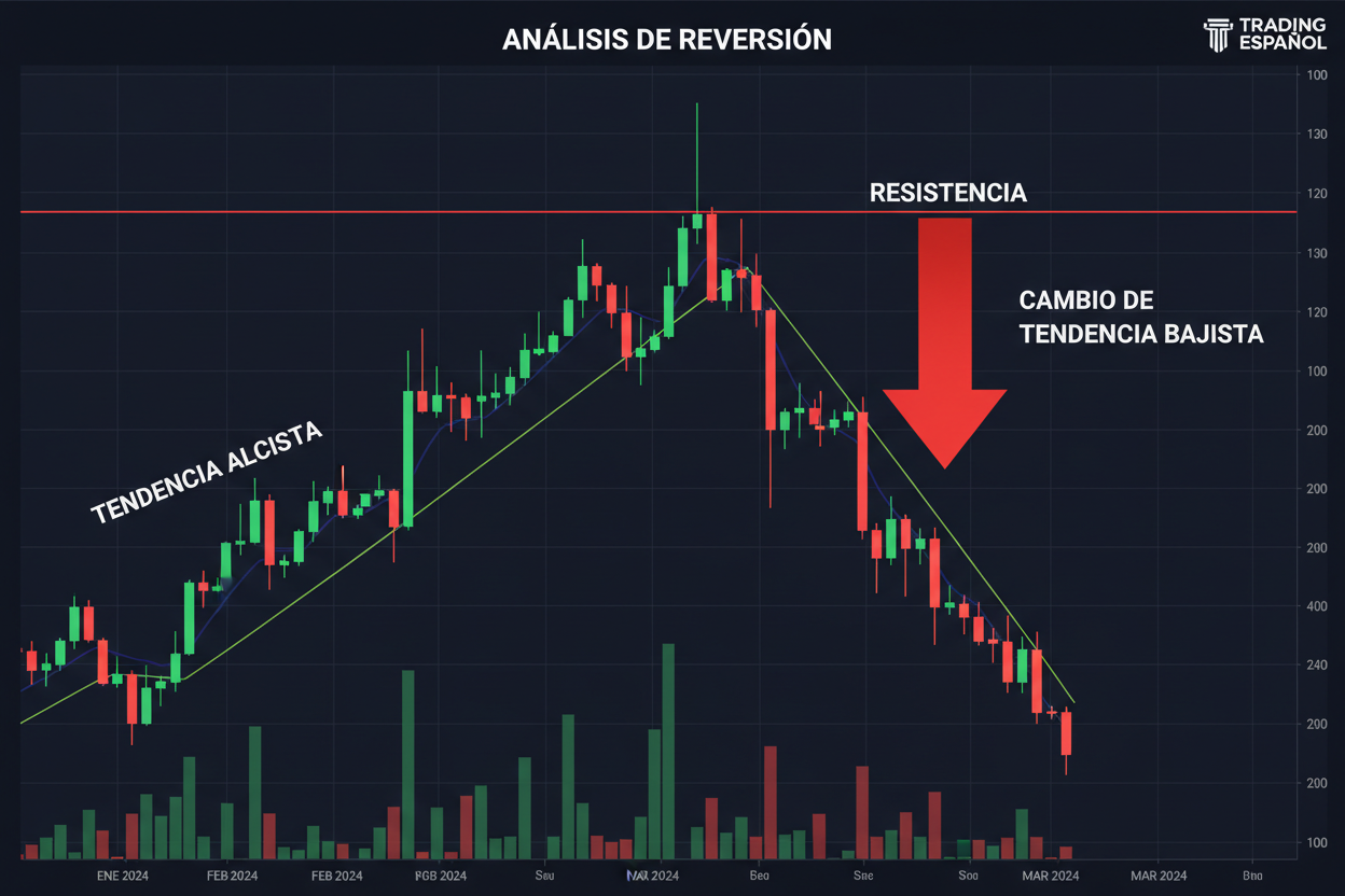 Cambio de Tendencia Alcista a Bajista: Cómo Detectarlo y Operarlo [2026]