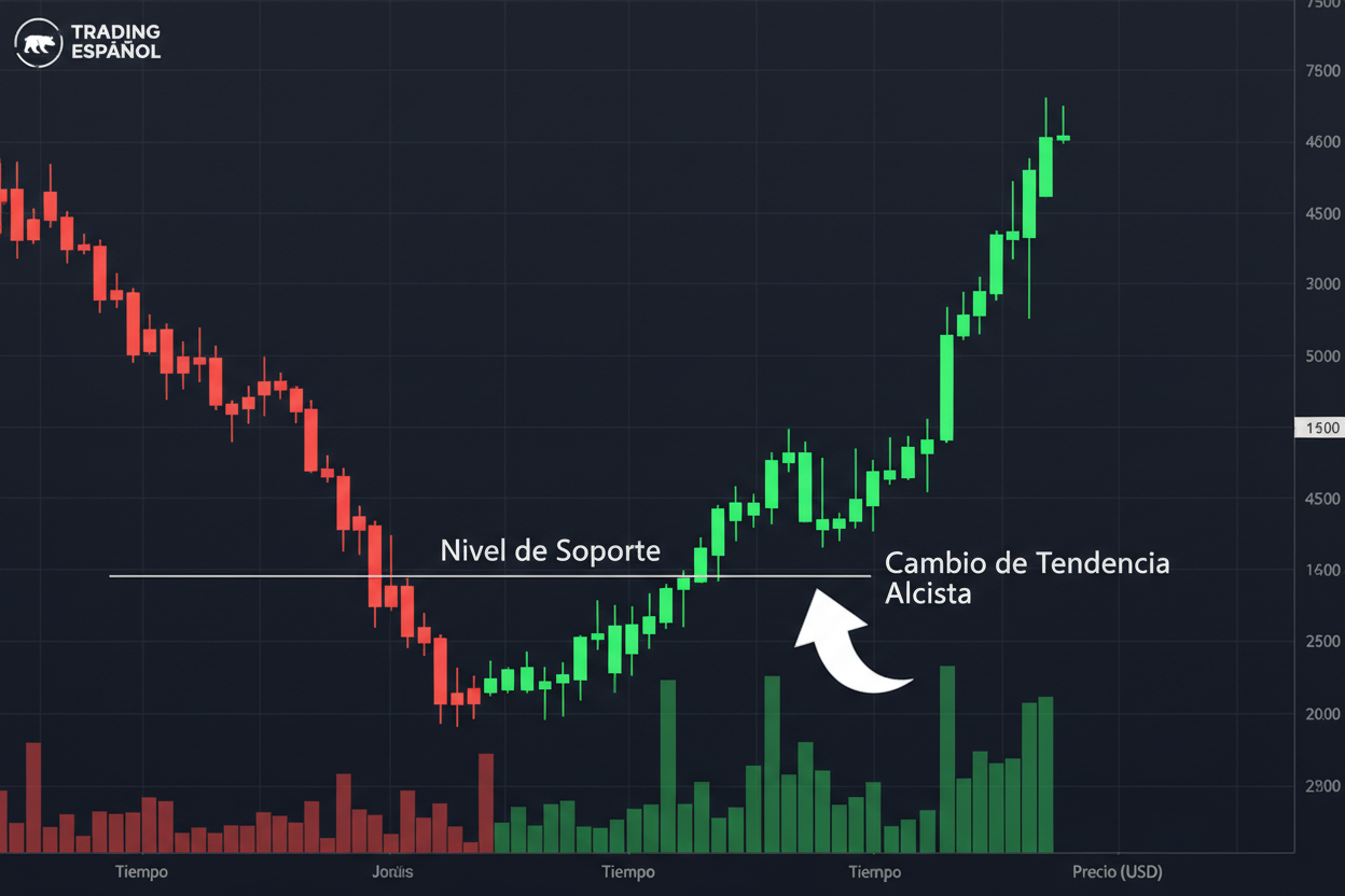 Cambio de Tendencia Bajista a Alcista: Cómo Identificarlo y Operarlo [2026]