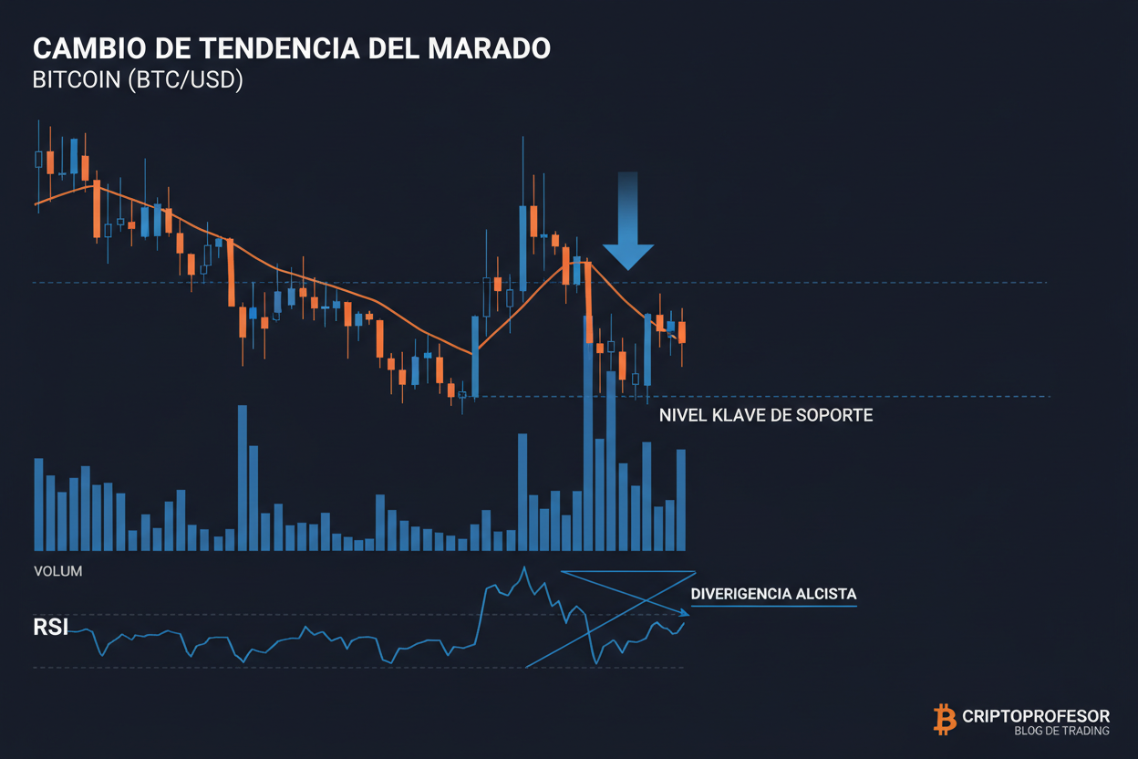 Cambio de Tendencia en Criptomonedas: Cómo Detectarlo y Operarlo [2026]