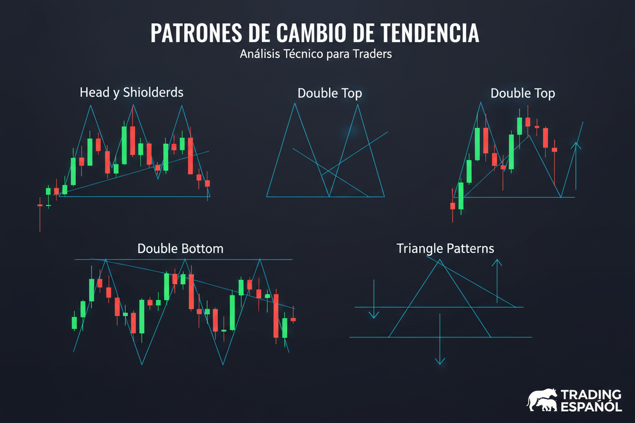 Patrones de Cambio de Tendencia: Figuras y Cómo Operarlas [2026]